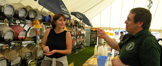 Aj serving one of the first customers at our very own beer festival at the Wallingford Bunkfest 2006, August 2006